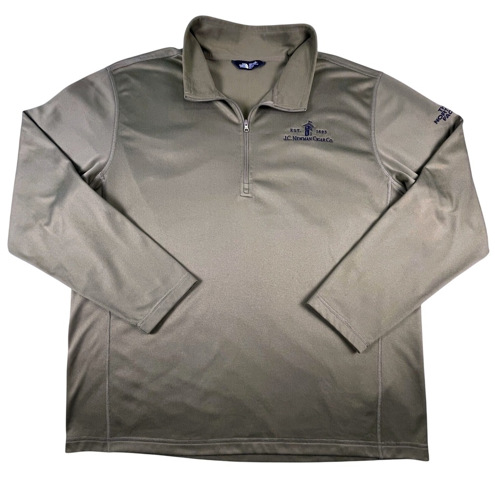 The North Face Pullover Men XXL Green JC Newman Cigar Co 1/4 Zip Performance